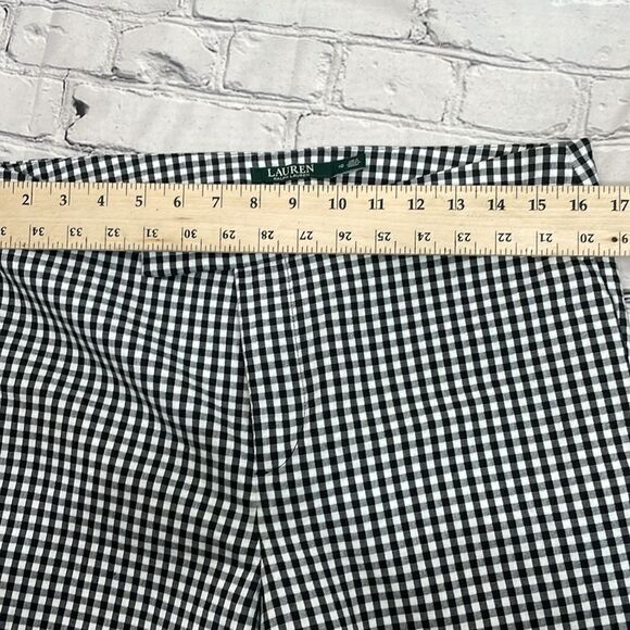 Lauren Ralph Lauren pants Black white Check Gingham print Size 10 - Picture 9 of 12